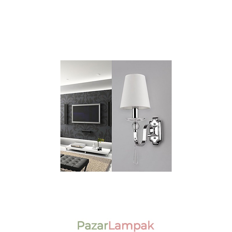 Meleg fehér fali lámpa kristálycseppekkel
