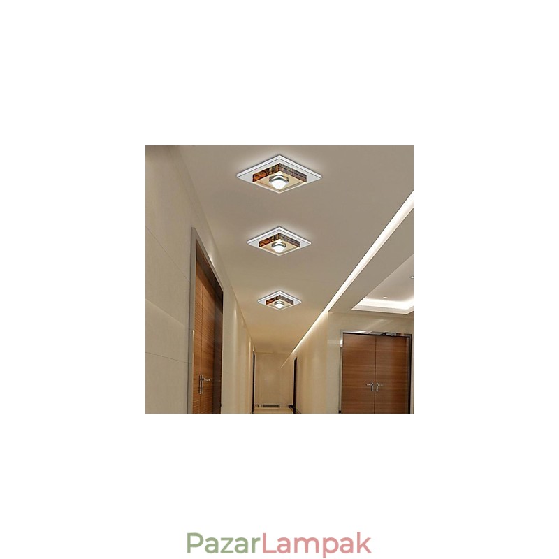 Borostyánsárga kristály mennyezeti lámpa 1 lámpa süllyesztve