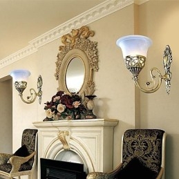 Bronz falilámpák Lámpák Moire Glass European Retro Classic 220V