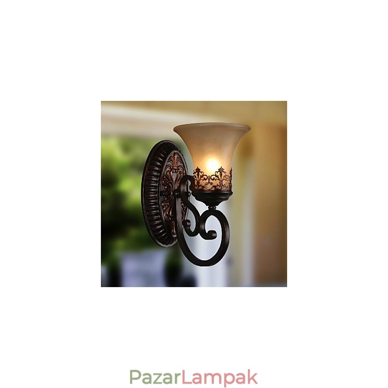 Vintage fali lámpák 1 lámpa gyanta anyagú üvegernyős hálószoba nappali folyosó lámpái