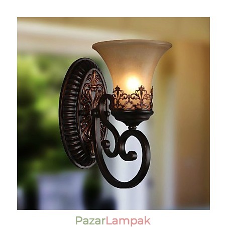 Vintage fali lámpák 1 lámpa gyanta anyagú üvegernyős hálószoba nappali folyosó lámpái Vintage fali lámpák 1 lámpa gyanta anyagú üvegernyős hálószoba nappali folyosó lámpái