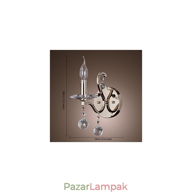 Kristály gyertya fali lámpák modern kortárs fém