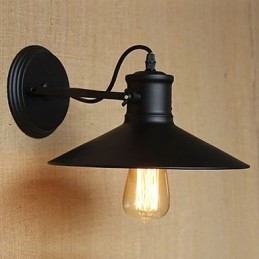 Retro Modern Kreatív Ipari Szél Fekete festékbolt Raktár Bár Cafe Hotel Vas fali lámpa