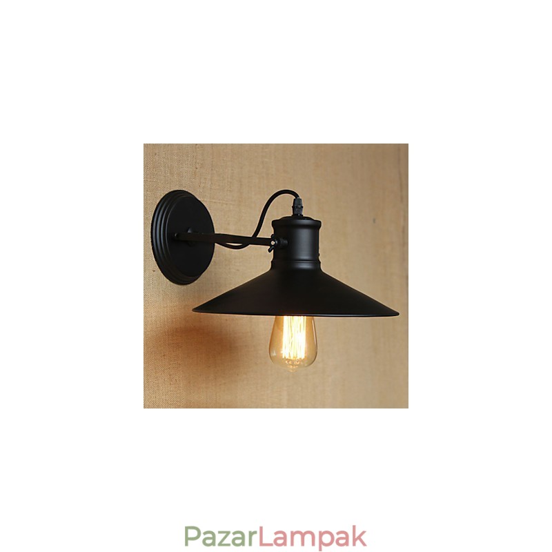 Retro Modern Kreatív Ipari Szél Fekete festékbolt Raktár Bár Cafe Hotel Vas fali lámpa