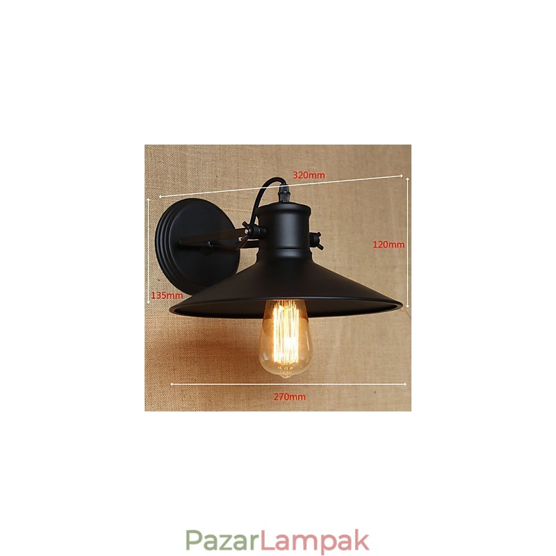 Retro Modern Kreatív Ipari Szél Fekete festékbolt Raktár Bár Cafe Hotel Vas fali lámpa