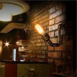 American Village Loft ipari Edison stílusú vintage fali lámpa Retro vízcső lámpa fali lámpa