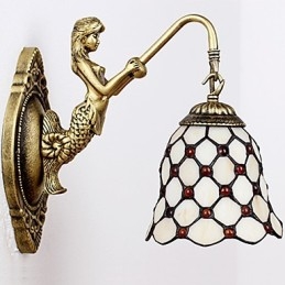 Európai szerződéses vidéki kreatív kovácsoltvas fali lámpa üveglámpák