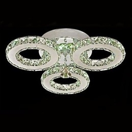 Crystal Flush Mount 3 Lights Modern, átlátszó, galvanizáló rozsdamentes acél