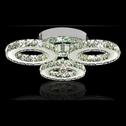 Crystal Flush Mount 3 Lights Modern, átlátszó, galvanizáló rozsdamentes acél