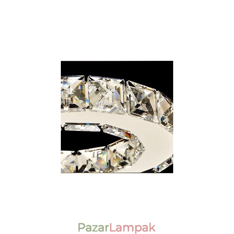Crystal Flush Mount 3 Lights Modern, átlátszó, galvanizáló rozsdamentes acél
