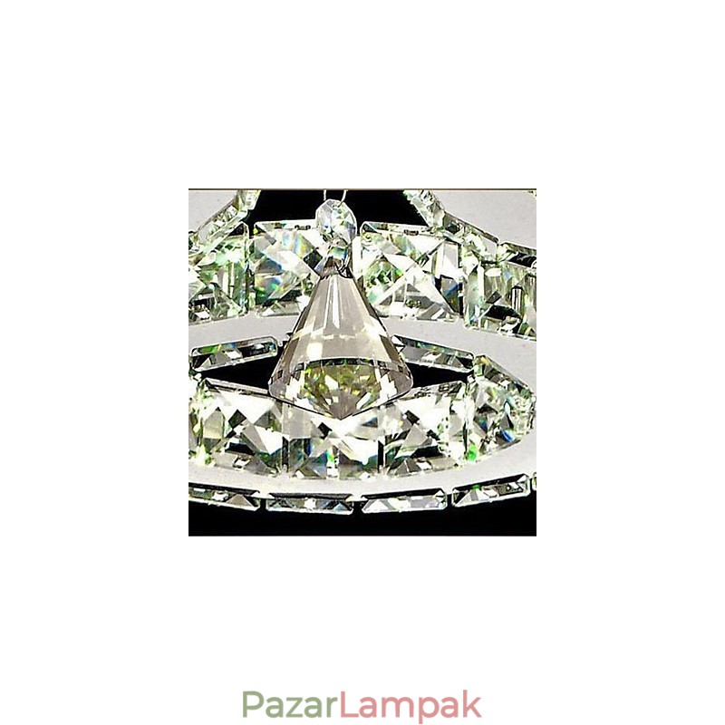 Crystal Flush Mount 3 Lights Modern, átlátszó, galvanizáló rozsdamentes acél
