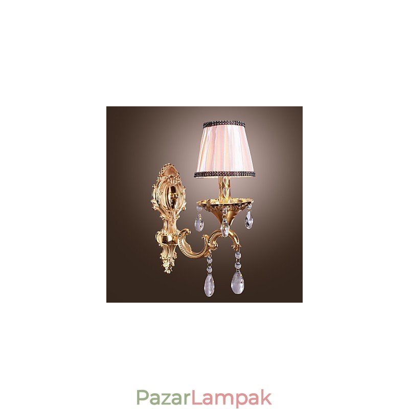 Elegáns, rózsaszínű kristály fali lámpa