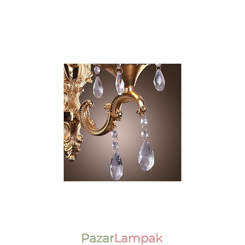 Elegáns, rózsaszínű kristály fali lámpa