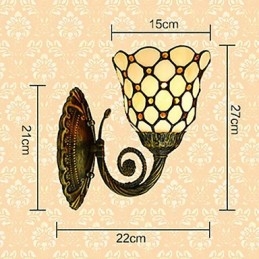 Európai mediterrán szerződéses vidéki kreatív kovácsoltvas fali lámpa üveglámpák