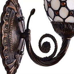 Európai mediterrán szerződéses vidéki kreatív kovácsoltvas fali lámpa üveglámpák