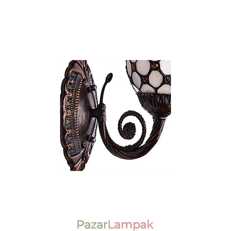 Európai mediterrán szerződéses vidéki kreatív kovácsoltvas fali lámpa üveglámpák