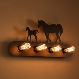 American Village Pastoral LOFT stílusú hálószoba folyosó Vas Retro Wild Horse fali lámpák Ingyenes szállítás