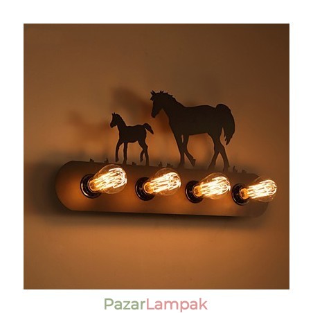 American Village Pastoral LOFT stílusú hálószoba folyosó Vas Retro Wild Horse fali lámpák Ingyenes szállítás American Village Pastoral LOFT stílusú hálószoba folyosó Vas Retro Wild Horse fali lámpák Ingyenes szállítás