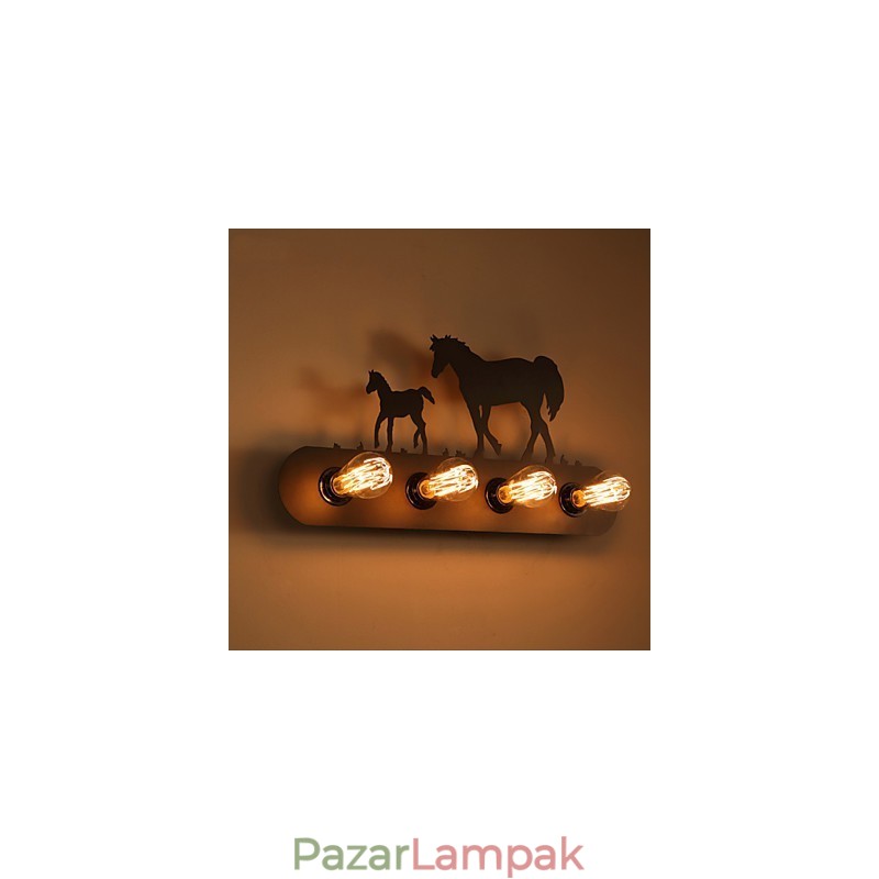 American Village Pastoral LOFT stílusú hálószoba folyosó Vas Retro Wild Horse fali lámpák Ingyenes szállítás