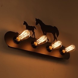 American Village Pastoral LOFT stílusú hálószoba folyosó Vas Retro Wild Horse fali lámpák Ingyenes szállítás