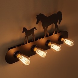 American Village Pastoral LOFT stílusú hálószoba folyosó Vas Retro Wild Horse fali lámpák Ingyenes szállítás