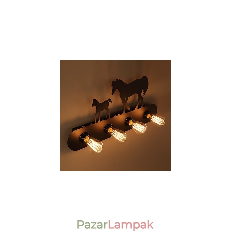 American Village Pastoral LOFT stílusú hálószoba folyosó Vas Retro Wild Horse fali lámpák Ingyenes szállítás