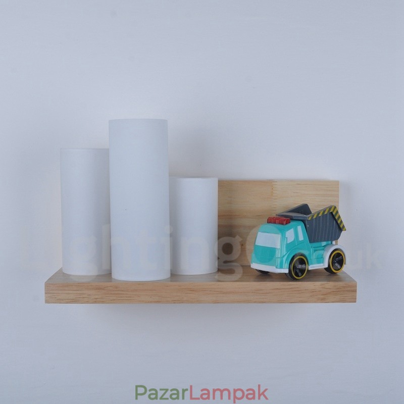 Mini stílusú falilámpák üveg ernyőkkel Modern, kortárs fa bambusz fali lámpa