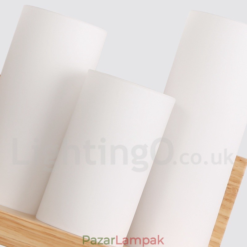 Mini stílusú falilámpák üveg ernyőkkel Modern, kortárs fa bambusz fali lámpa