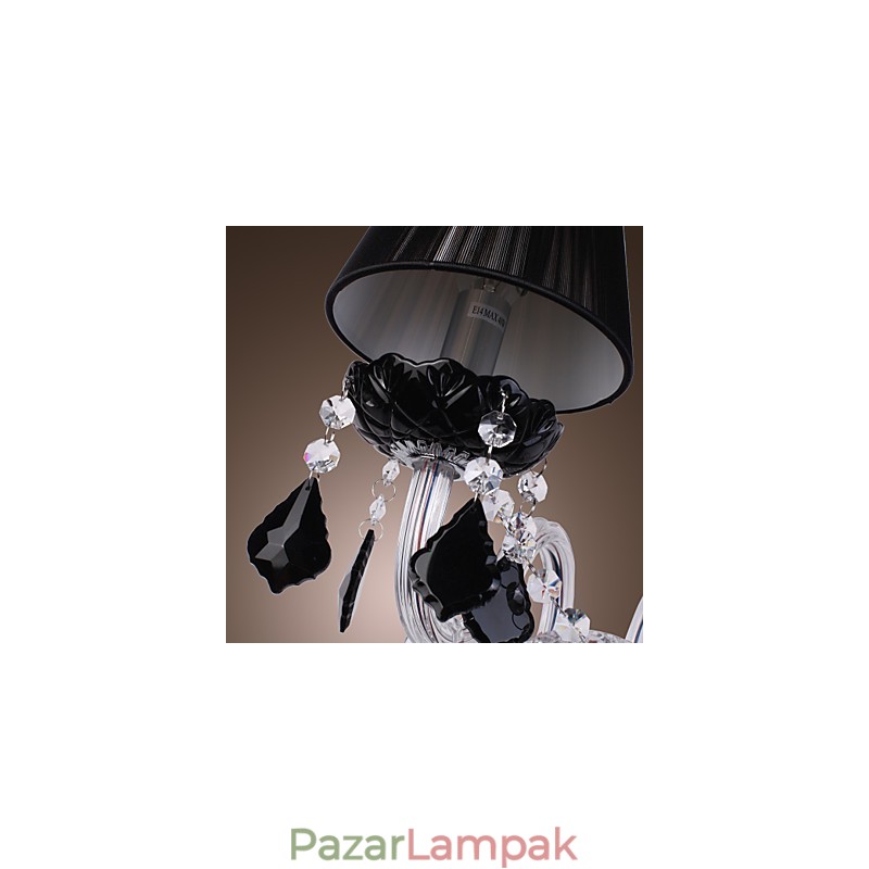 Kristály fali lámpa 2 lámpával szövet árnyalatban