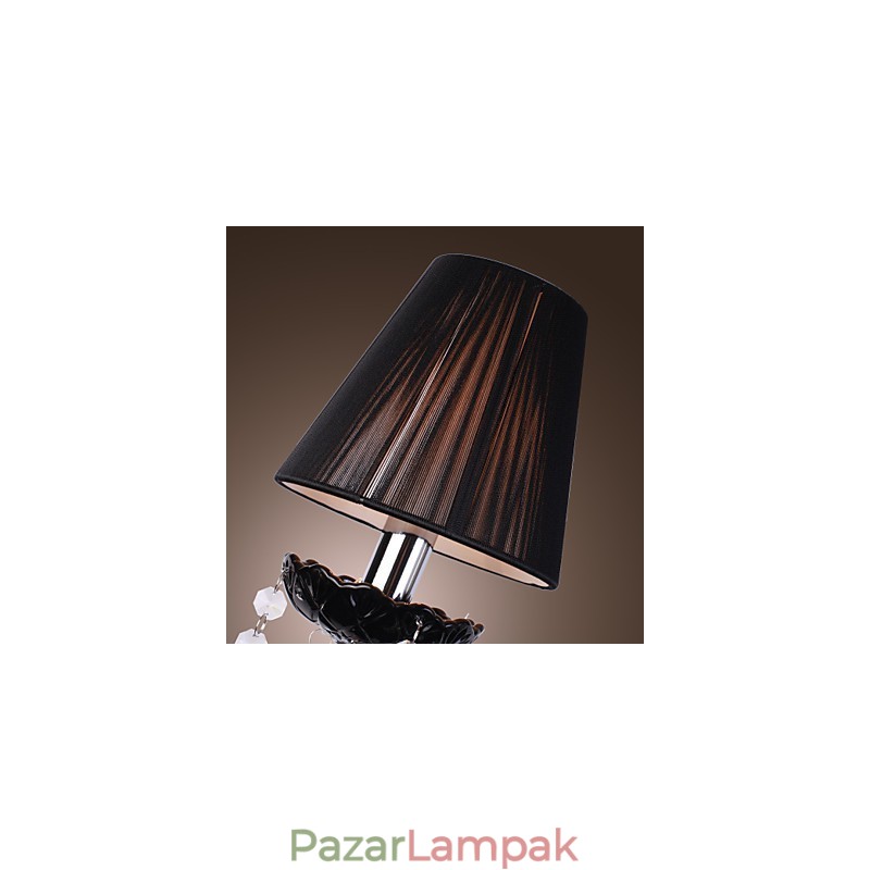 Kristály fali lámpa 2 lámpával szövet árnyalatban