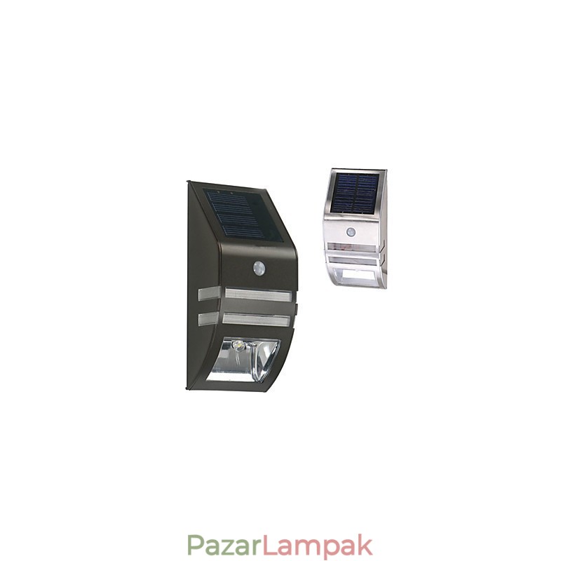 Napelemes fehér fali lámpa PIR mozgásérzékelővel