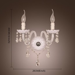 Kristály fali lámpa 2 lámpával gyertyakörtében