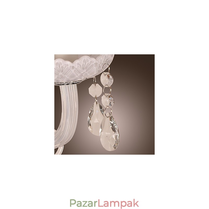 Kristály fali lámpa 2 lámpával gyertyakörtében