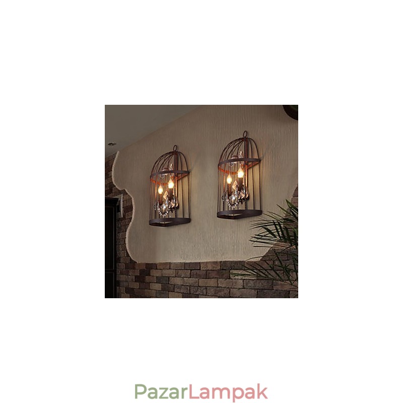 Mini stílusú fali lámpák Rusztikus Lodge fém