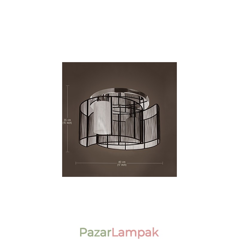 Mennyezeti lámpa Modern design 2 lámpa fekete