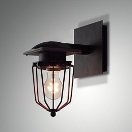 Retro kovácsolt fali lámpák egyfejű antik fali lámpa emlékeztető lámpa loft amerikai vas vintage kis ketreces fali lámpa