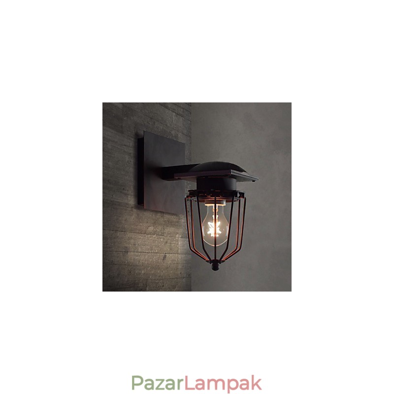 Retro kovácsolt fali lámpák egyfejű antik fali lámpa emlékeztető lámpa loft amerikai vas vintage kis ketreces fali lámpa