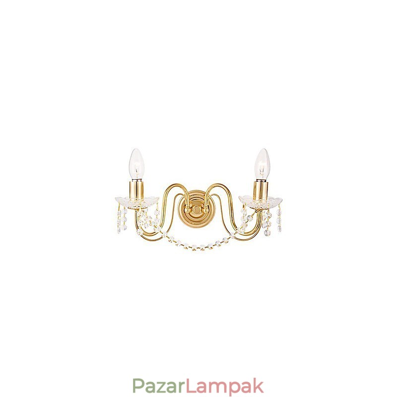 Arany kristály fali lámpa 2 lámpával