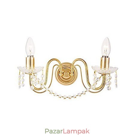 Arany kristály fali lámpa 2 lámpával Arany kristály fali lámpa 2 lámpával