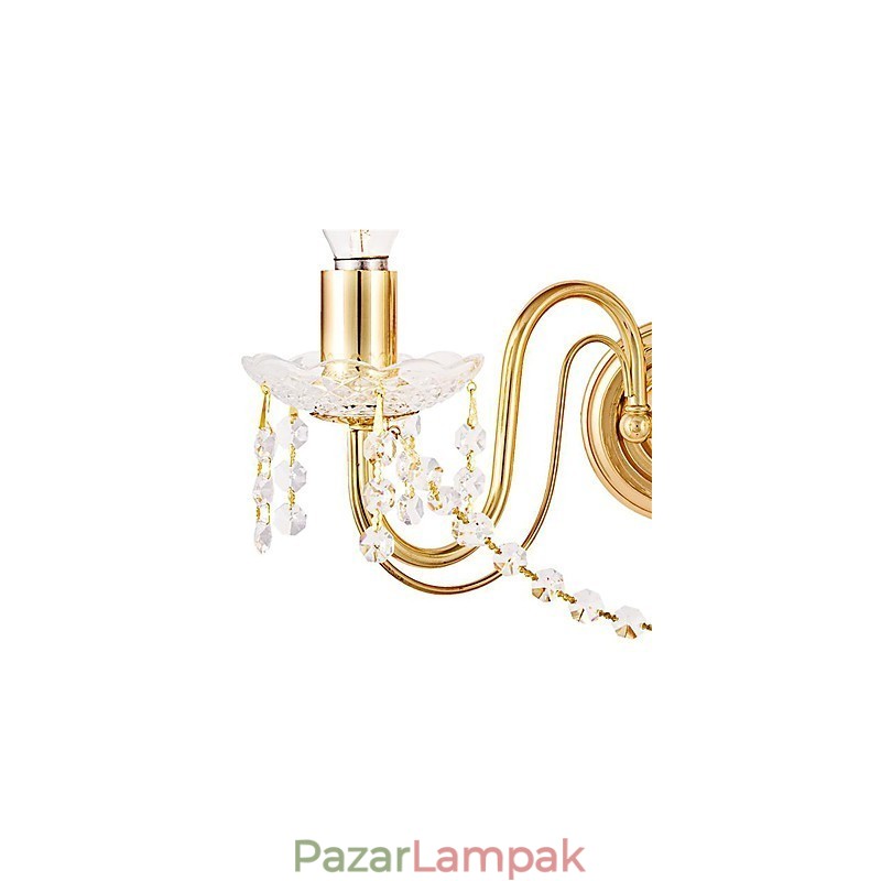 Arany kristály fali lámpa 2 lámpával