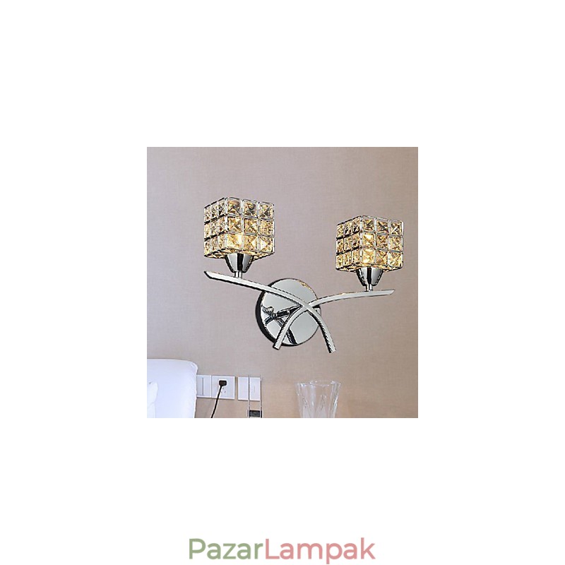 Modern kristály fali lámpa 2 fényben