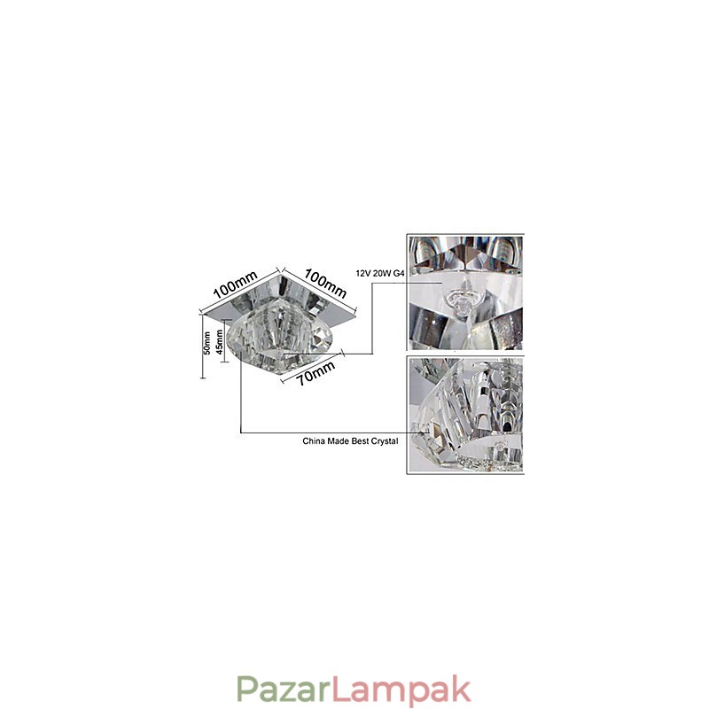 Modern, modern kristály mini stílusú süllyesztett tartó