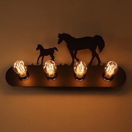 American Village Pastoral LOFT stílusú hálószoba folyosó Vas Retro Wild Horse fali lámpák Ingyenes szállítás
