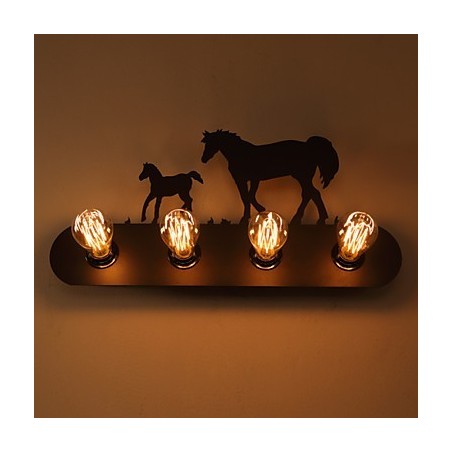 American Village Pastoral LOFT stílusú hálószoba folyosó Vas Retro Wild Horse fali lámpák Ingyenes szállítás American Village Pastoral LOFT stílusú hálószoba folyosó Vas Retro Wild Horse fali lámpák Ingyenes szállítás