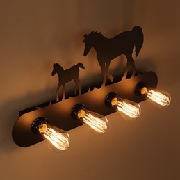 American Village Pastoral LOFT stílusú hálószoba folyosó Vas Retro Wild Horse fali lámpák Ingyenes szállítás