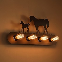 American Village Pastoral LOFT stílusú hálószoba folyosó Vas Retro Wild Horse fali lámpák Ingyenes szállítás