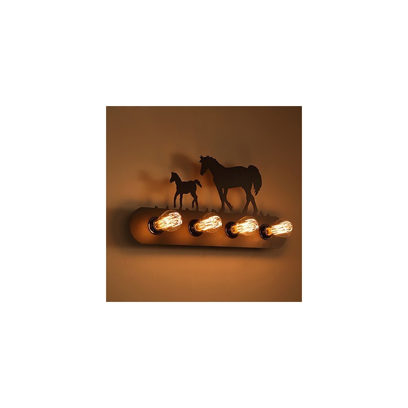 American Village Pastoral LOFT stílusú hálószoba folyosó Vas Retro Wild Horse fali lámpák Ingyenes szállítás