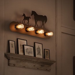 American Village Pastoral LOFT stílusú hálószoba folyosó Vas Retro Wild Horse fali lámpák Ingyenes szállítás