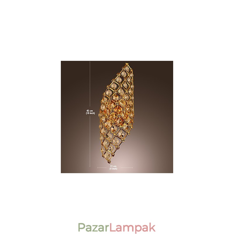 Művészi kristály fali lámpa 2 lámpával