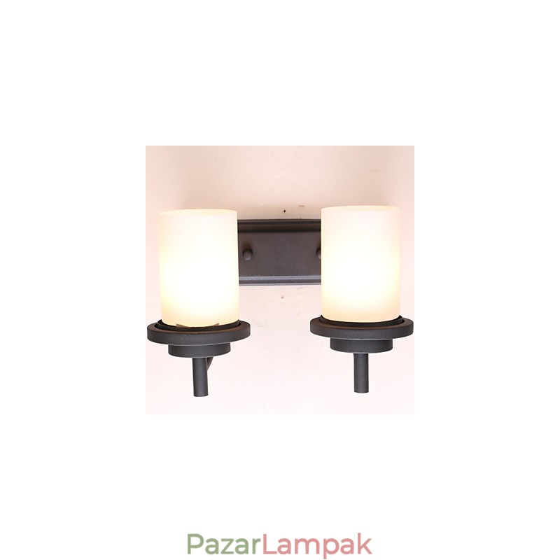 2*Retro Iron klasszikus stílusú fali lámpa festés közben, matt üveggel
